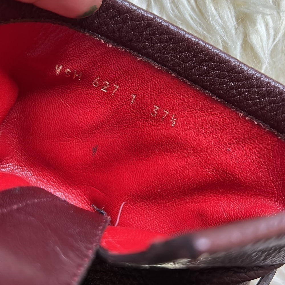 Valentino Rouge Absolute' studded Moto Boot 37.5 women’s DARK RED Preowned - Picture 11 of 12